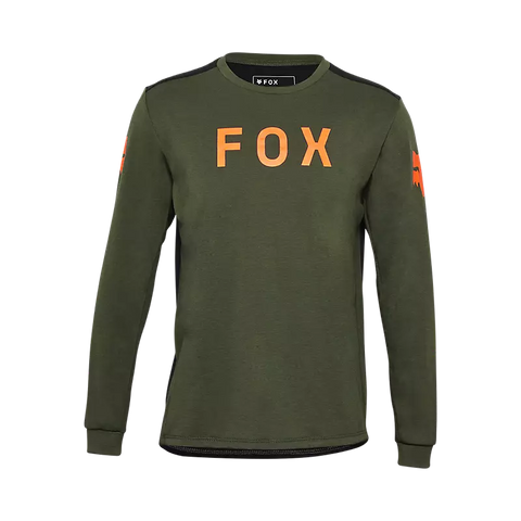 Fox Youth Ranger Dri Release Long Sleeve Jersey - Aviation - Dark Sage Green